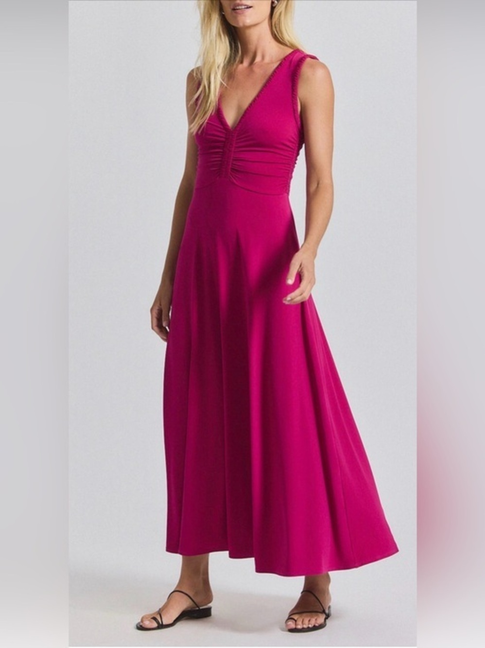 NWT Derek Lam 10 Crosby Misha Matte Jersey Maxi Dress-Raspberry-S-MSRP $395
